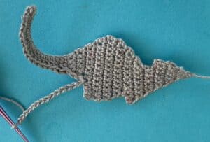 Crochet wallaby 2 ply back leg chain