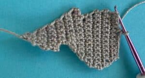 Crochet wallaby 2 ply row 19