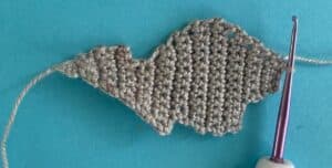 Crochet wallaby 2 ply row 22