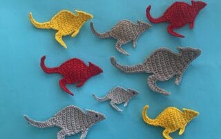 Finished crochet wallaby 2 ply group landscape