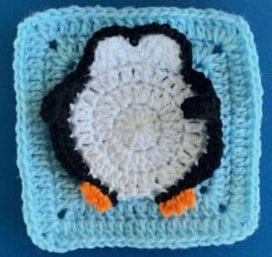 Crochet penguin granny square feet