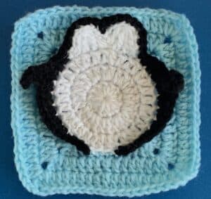 Crochet penguin granny square left arm