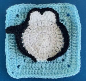 Crochet penguin granny square right arm