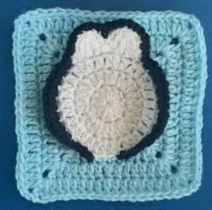 Crochet penguin granny square round body