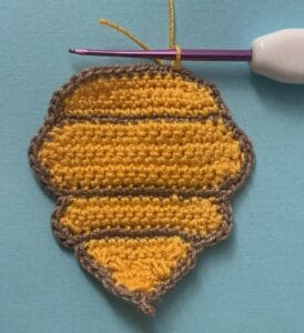 Crochet beehive 2 ply joining for bottom section