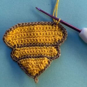 Crochet beehive 2 ply joining for second bottom section