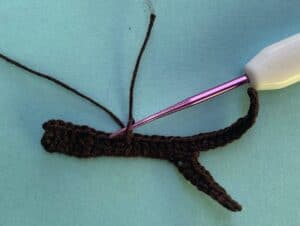 Crochet beehive 2 ply joining for top branch