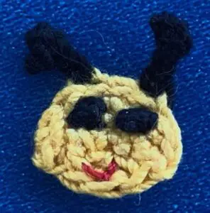 Crochet small bee 2 ply head with eyes and mouth