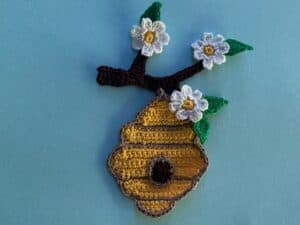 Finished crochet beehive 2 ply landscape
