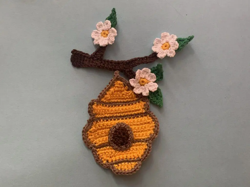 Finished crochet beehive 4 ply landscape