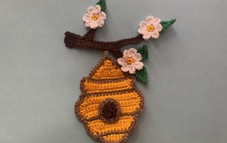 Finished crochet beehive 4 ply landscape