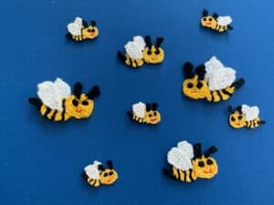 Finished crochet small bee 2 ply group landscape