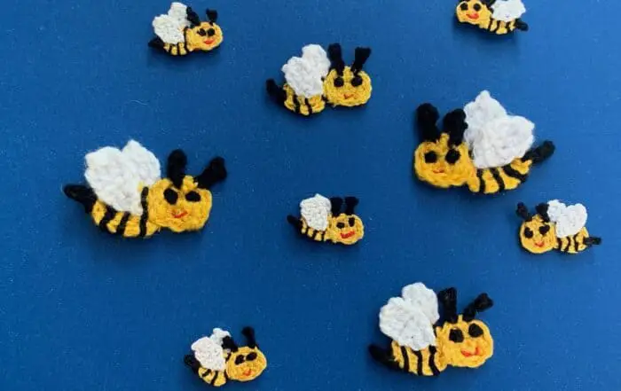 Finished crochet small bee 2 ply group landscape