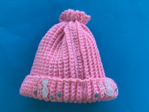 Finished crochet baby beanie tutorial cats landscape