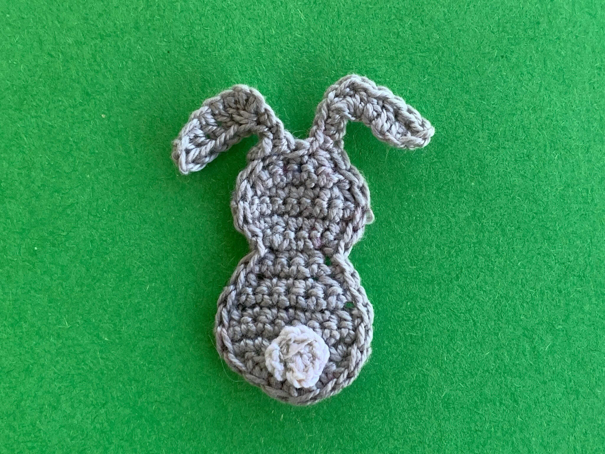 Finished crochet rabbit 2 ply landscape