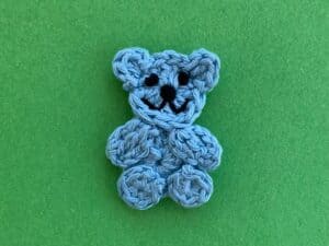 Finished crochet tiny teddy bear tutorial 4 ply landscape