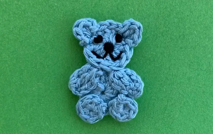 Finished crochet tiny teddy bear 4 ply landscape