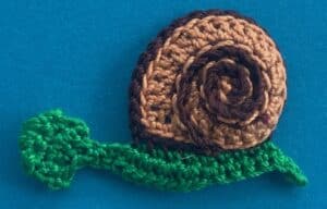 Crochet snail 2 ply head and body row 2