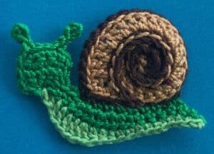 Crochet snail 2 ply head neatened