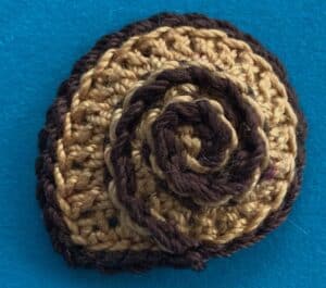 Crochet snail 2 ply shell with contrast