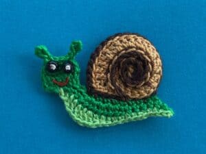 Finished crochet snail 2 ply landscape