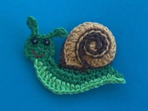Finished crochet snail tutorial 4 ply landscape