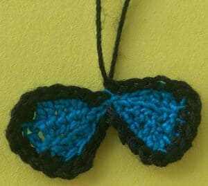 Crochet small butterfly 2 ply bottom wings with edging