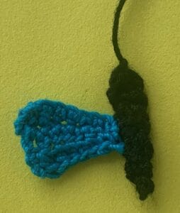 Crochet small butterfly 2 ply first wing