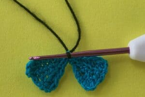 Crochet small butterfly 2 ply joining for bottom wing edging