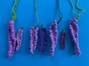 Finished crochet lavender 2 ply group landscape