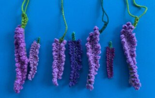 Finished crochet lavender 2 ply group landscape