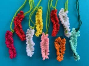 Finished crochet lavender 2 ply group stocks landscape