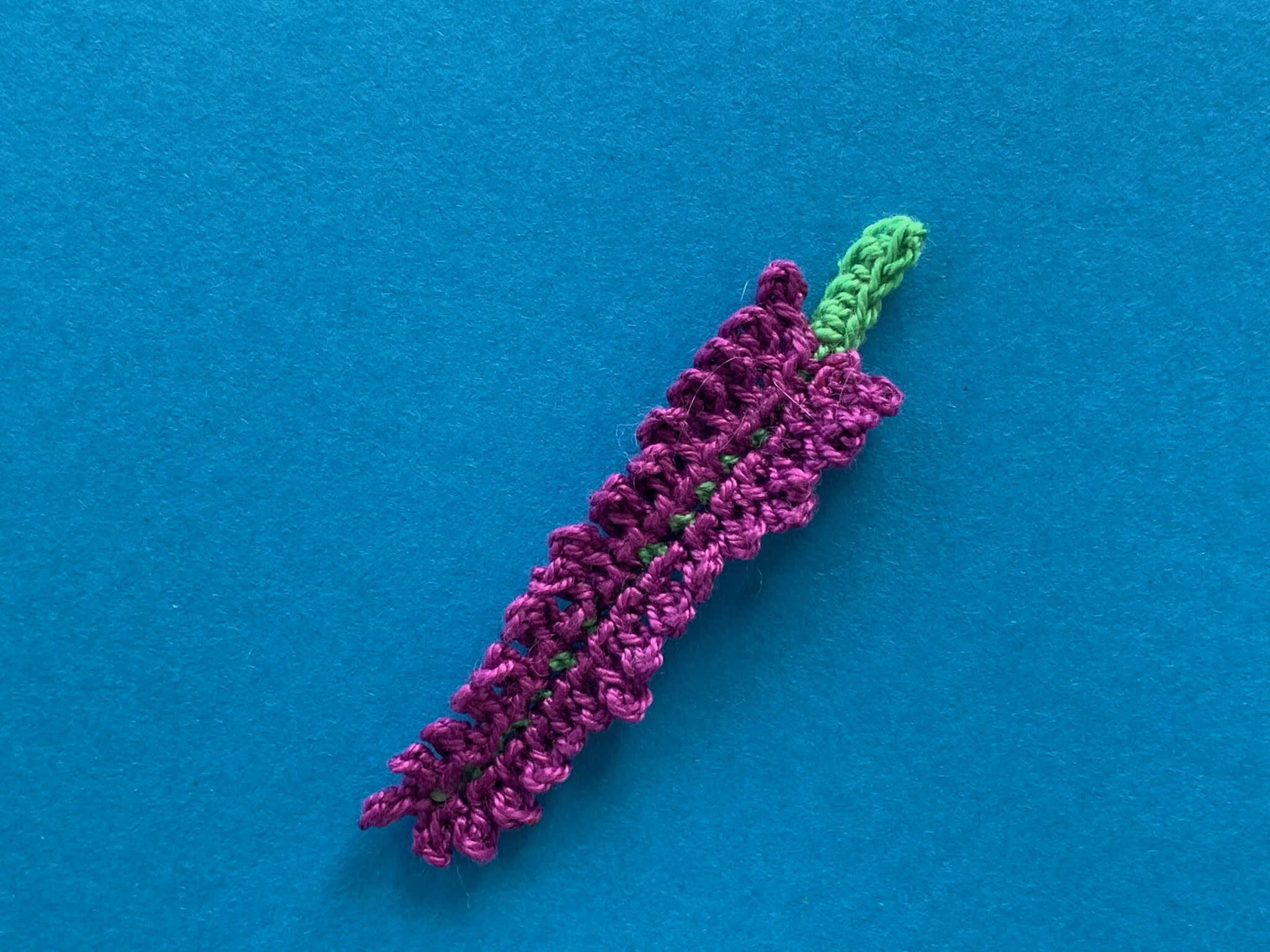 Finished crochet lavender 2 ply landscape