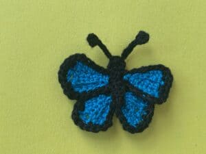 Finished crochet small butterfly 2 ply landscape