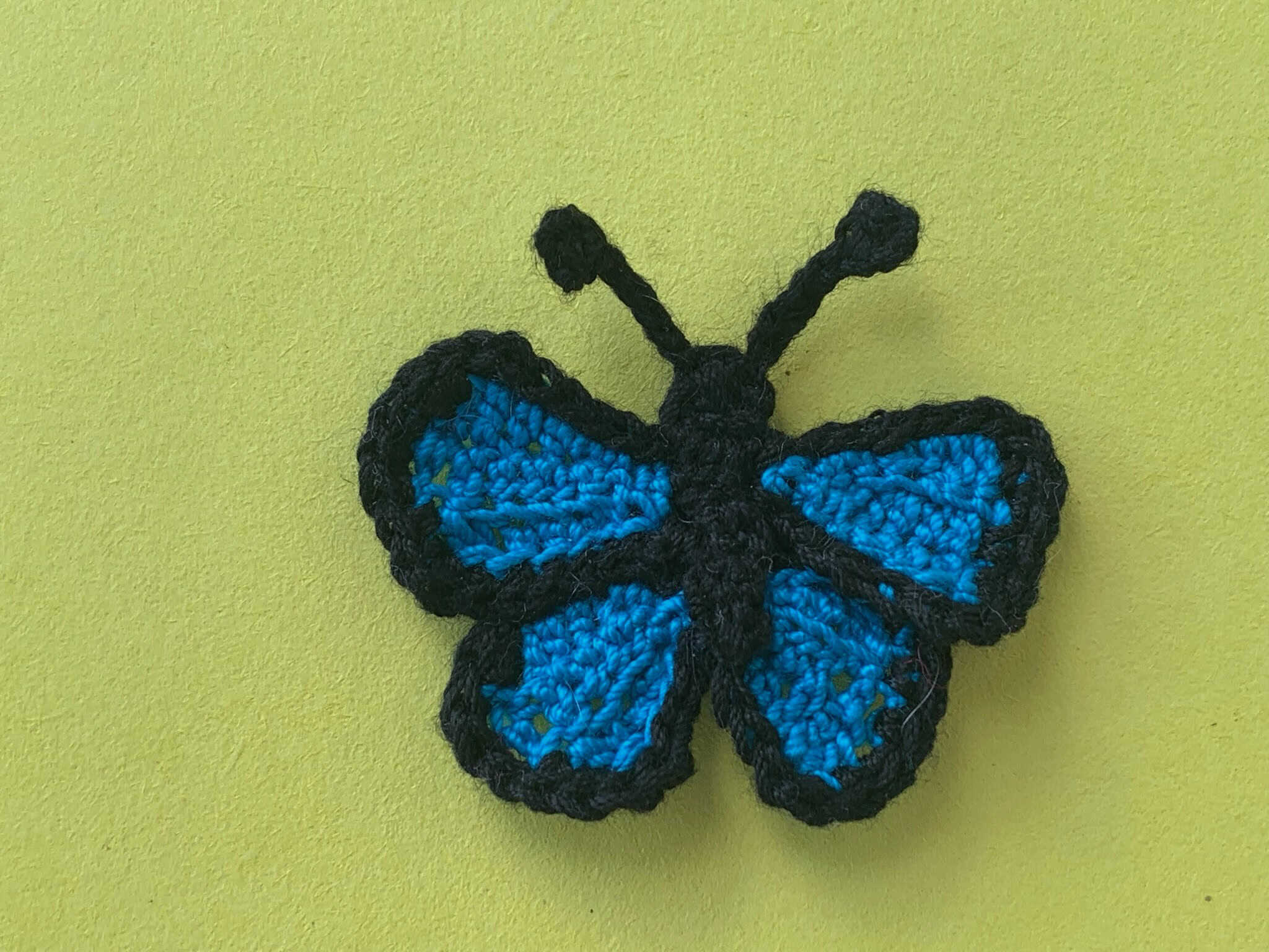 Finished crochet small butterfly 2 ply landscape
