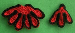 Crochet small house 2 ply roof pieces woven together