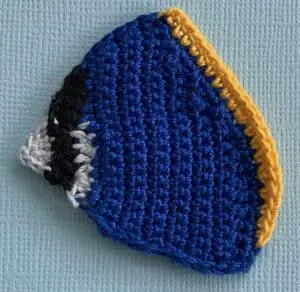 Crochet fish 2 ply yellow stripe