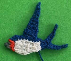 Crochet swallow 2 ply front wing