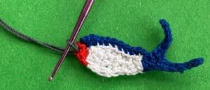 Crochet swallow 2 ply joining for beak