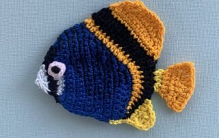 Finished crochet fish 4 ply landscape