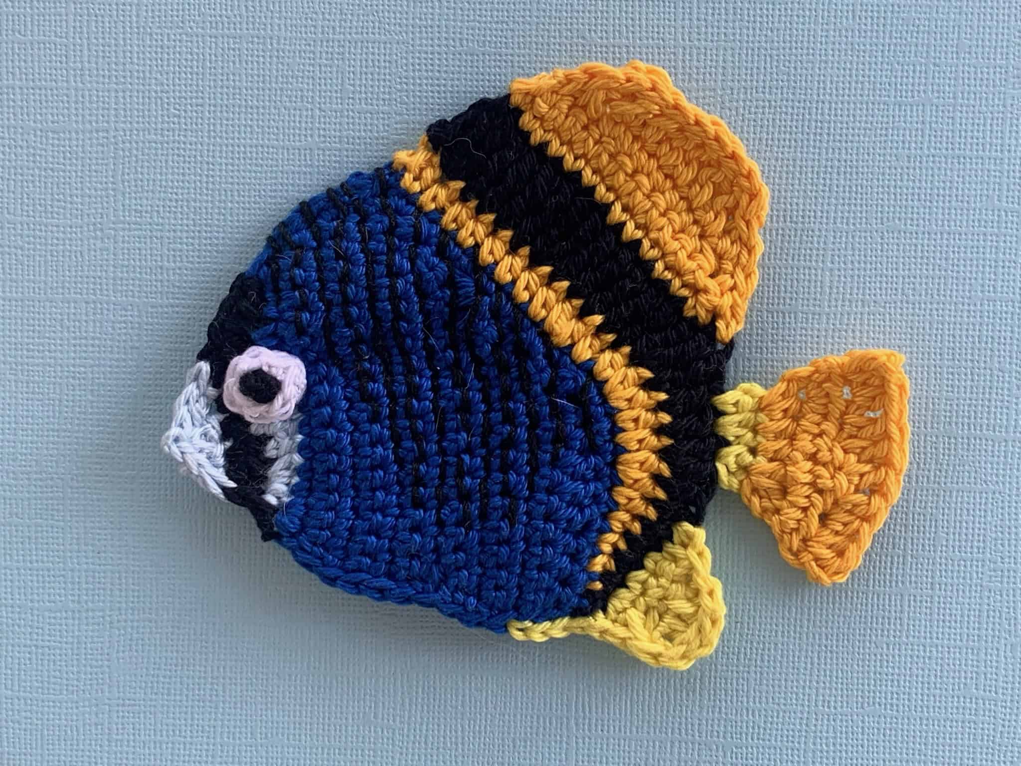 Finished crochet fish 4 ply landscape