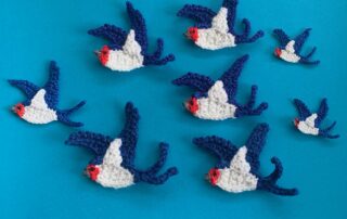 Finished crochet swallow 2 ply group landscape