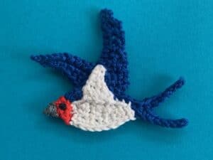Finished crochet swallow tutorial 4 ply landscape