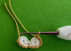 Crochet small owl 2 ply around the face 2