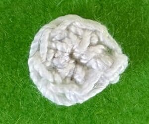 Crochet small owl 2 ply face first side