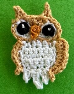 Crochet small owl 2 ply face with beak