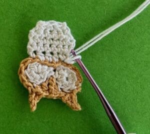 Crochet small owl 2 ply joining for body neatening row