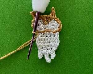 Crochet small owl 2 ply joining for right wing