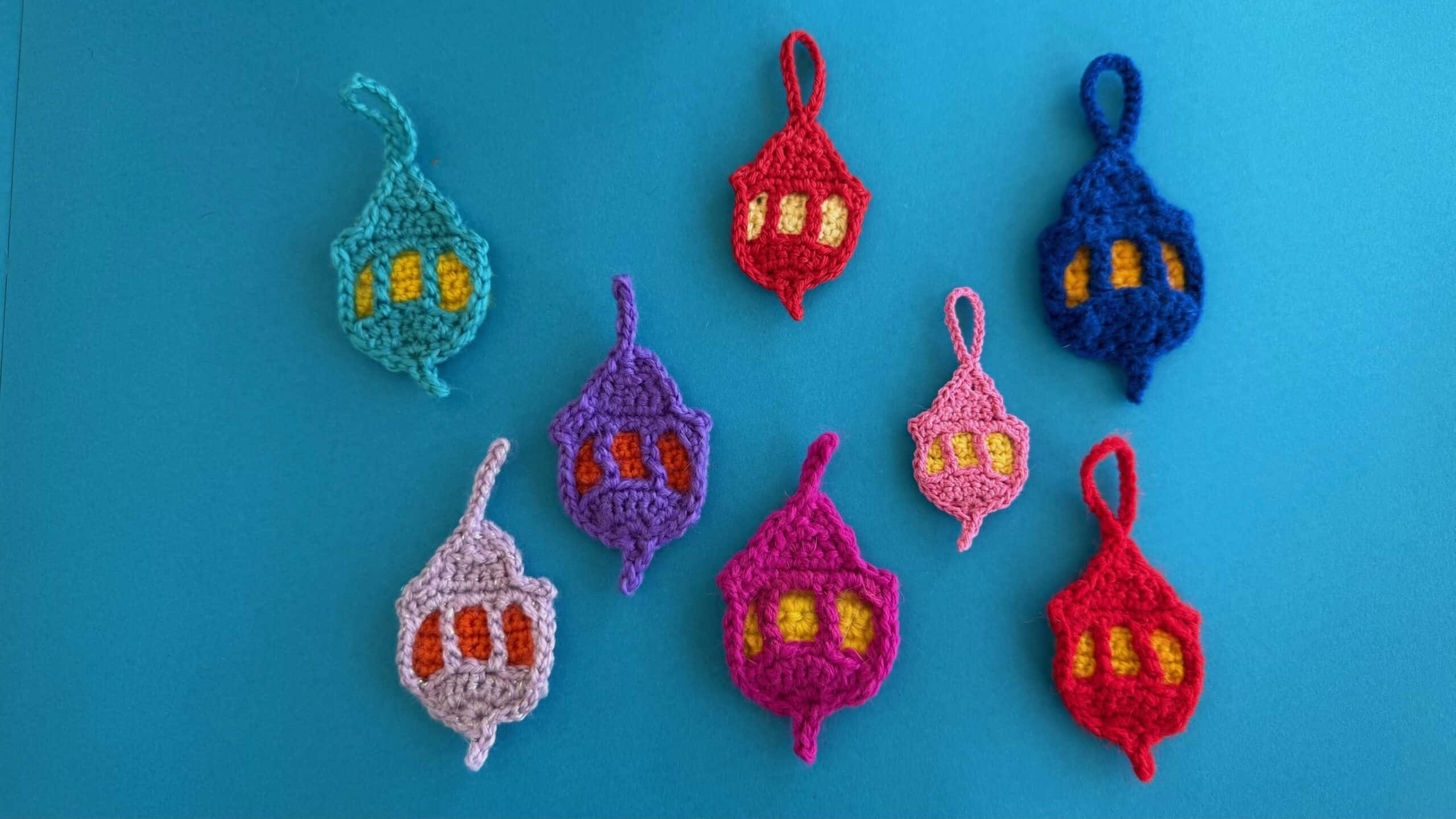 Finished crochet lantern 2 ply group landscape