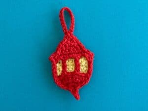 Finished crochet lantern 2 ply landscape